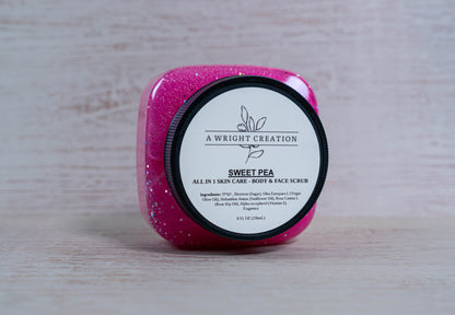 Sweet Pea Body Sugar Scrub w/Biodegradable Glitter