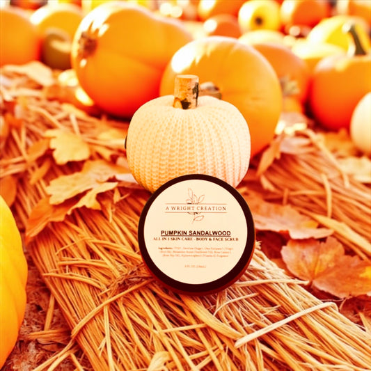Pumpkin Sandalwood Sugar Scrub – Exfoliating & Ultra-Moisturizing Body Polish (10 oz) | Limited Time Only!