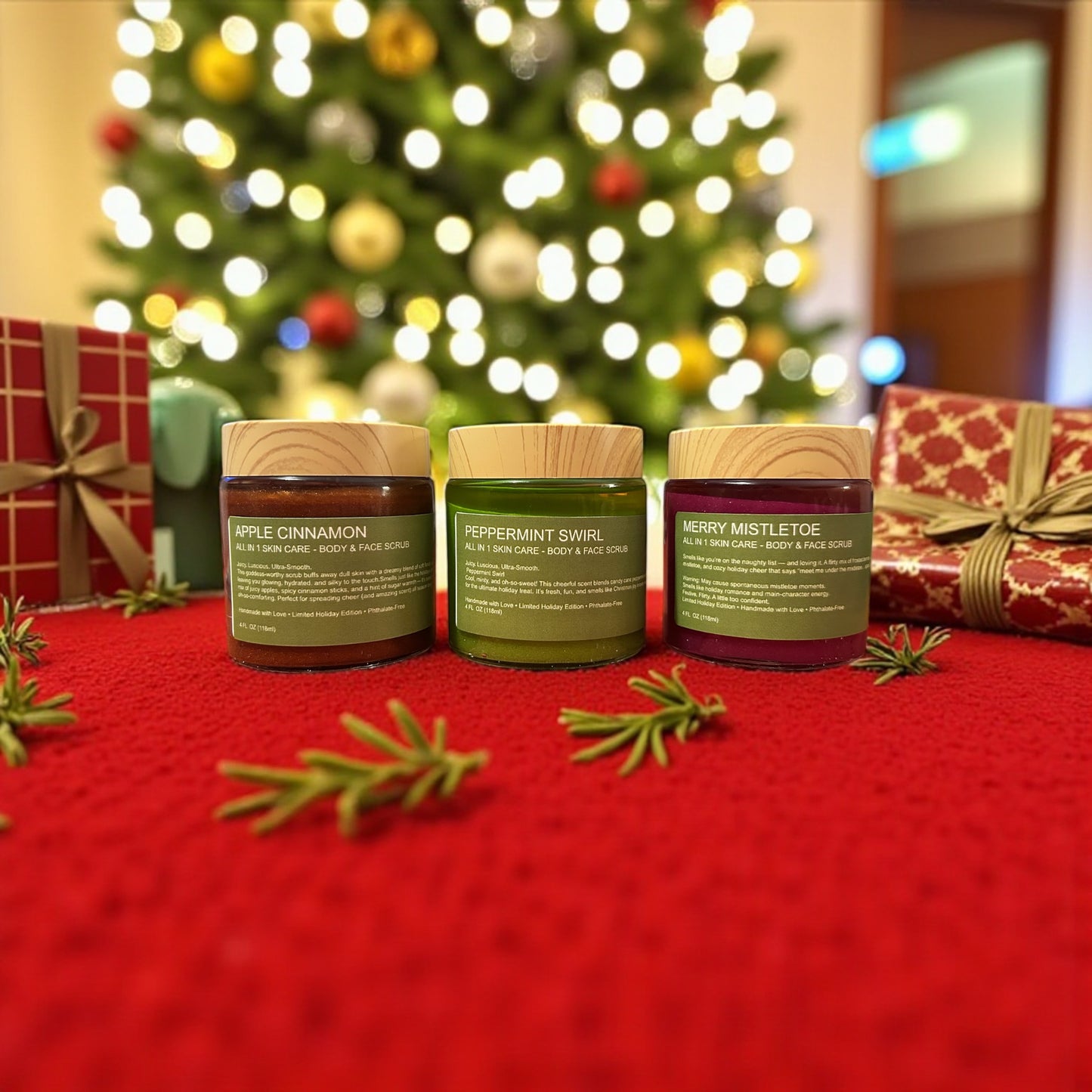 🎄 Holiday Minis Trio — Apple Cinnamon • Peppermint Swirl • Merry Mistletoe (3 x 4 oz)